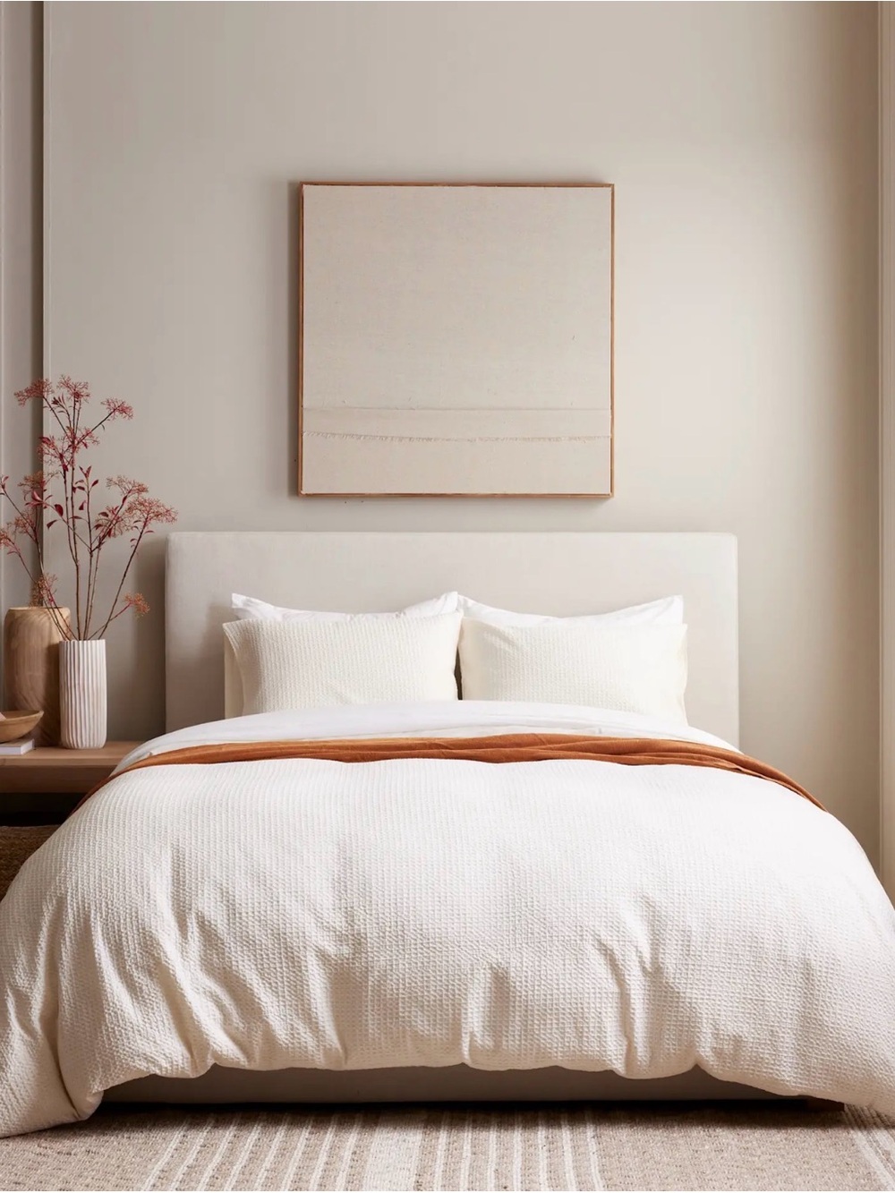 Undyed Honeycomb 100% Organic Cotton Duvet Cover - Retail $104